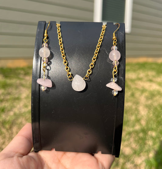 Rose Quartz Jewelry Set